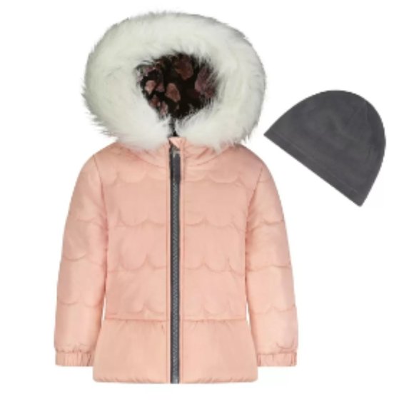 Weathertamer Toddler Girls Puffer Jacket with Hat - Picture 12 of 12